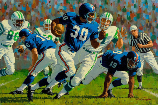{{ product_title }} Fine Art Print | {{ product_vendor }} Jakero77 Arthur Sarnoff - Run...Run...Run 1960s Football Signed - 17" x 22" Fine Art Print Art Print  Jakero77
