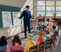 {{ product_title }} Fine Art Print | {{ product_vendor }} Jakero77 Arthur Sarnoff - Safety Class Policeman in School 1950s Signed - 17" x 22" Print Art Print  Jakero77