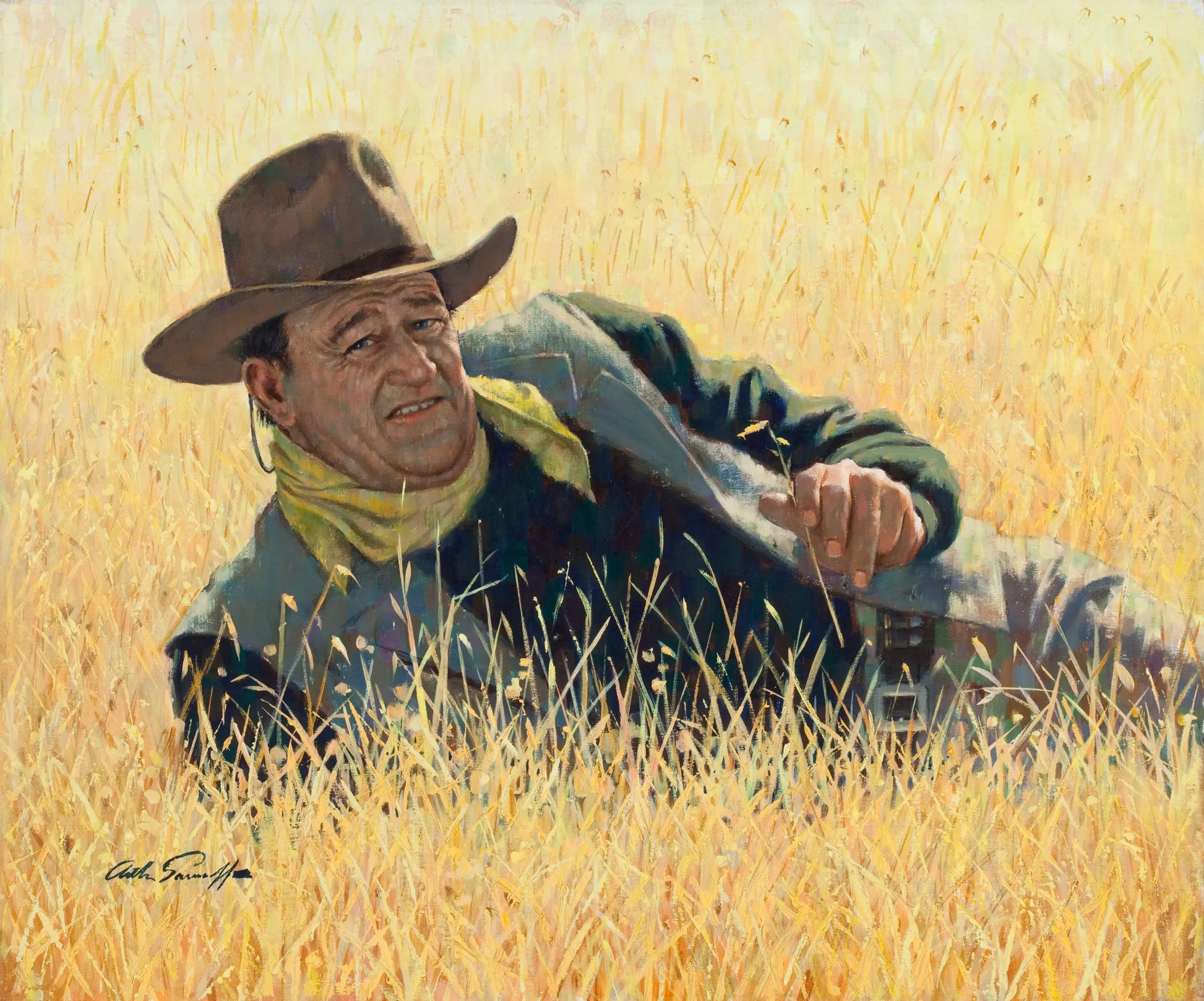 {{ product_title }} Fine Art Print | {{ product_vendor }} Jakero77 Arthur Sarnoff - The Duke John Wayne Western 1960s Signed - 17" x 22" Art Print Art Print  Jakero77