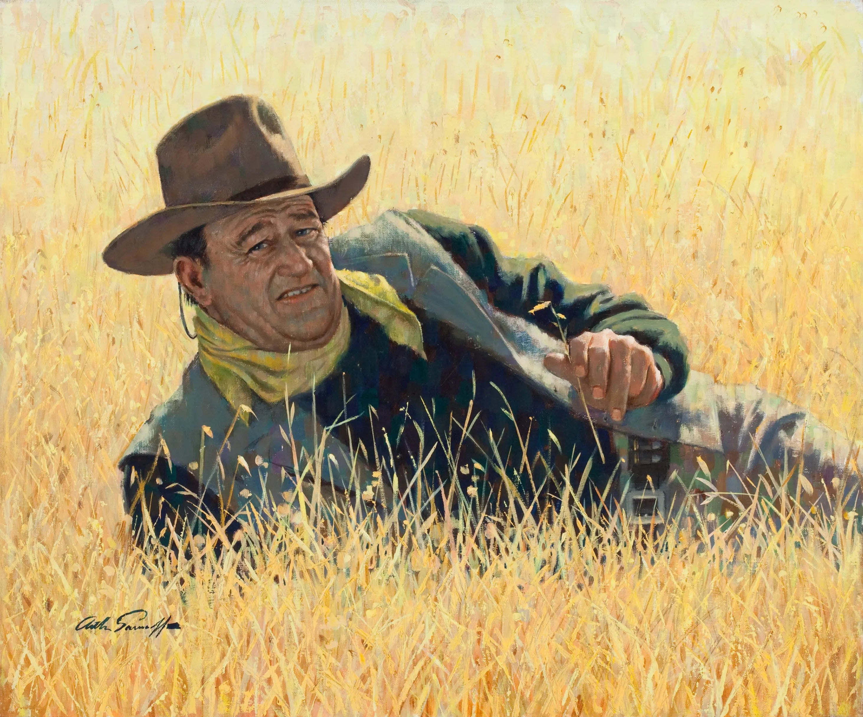 {{ product_title }} Fine Art Print | {{ product_vendor }} Jakero77 Arthur Sarnoff - The Duke John Wayne Western 1960s Signed - 17" x 22" Art Print Art Print  Jakero77