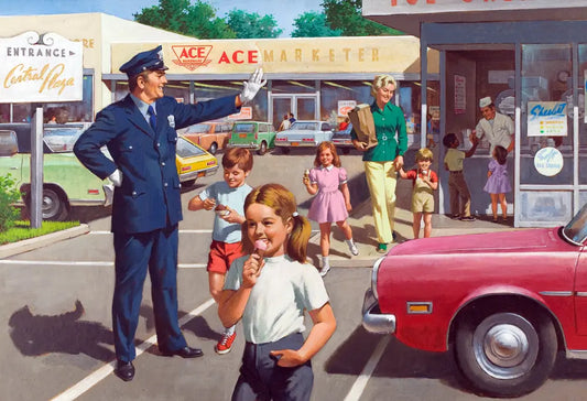 {{ product_title }} Fine Art Print | {{ product_vendor }} Jakero77 Arthur Sarnoff - Traffic Stoppers (1950s) Kids Ice Cream - 17" x 22" Art Print Art Print  Jakero77