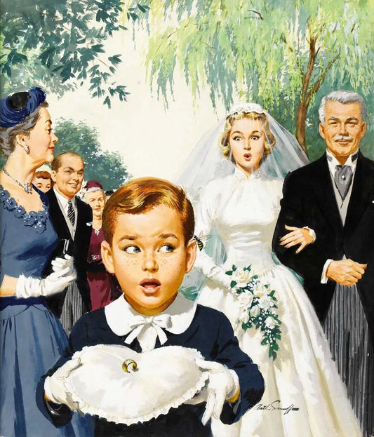{{ product_title }} Fine Art Print | {{ product_vendor }} Jakero77 Arthur Sarnoff - Untitled 1957, Wedding Ring Bearer Signed - 17" x 22" Art Print Art Print  Jakero77