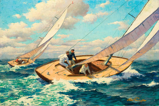{{ product_title }} Fine Art Print | {{ product_vendor }} Jakero77 Arthur Sarnoff - Yacht Race (1960s) - 17" x 22" Fine Art Print Art Print  Jakero77