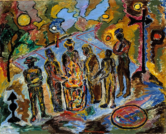 {{ product_title }} Fine Art Print | {{ product_vendor }} Jakero77 Beauford Delaney - Can Fire in the Park (1946) - 17" x 22" Fine Art Print Art Print  Jakero77