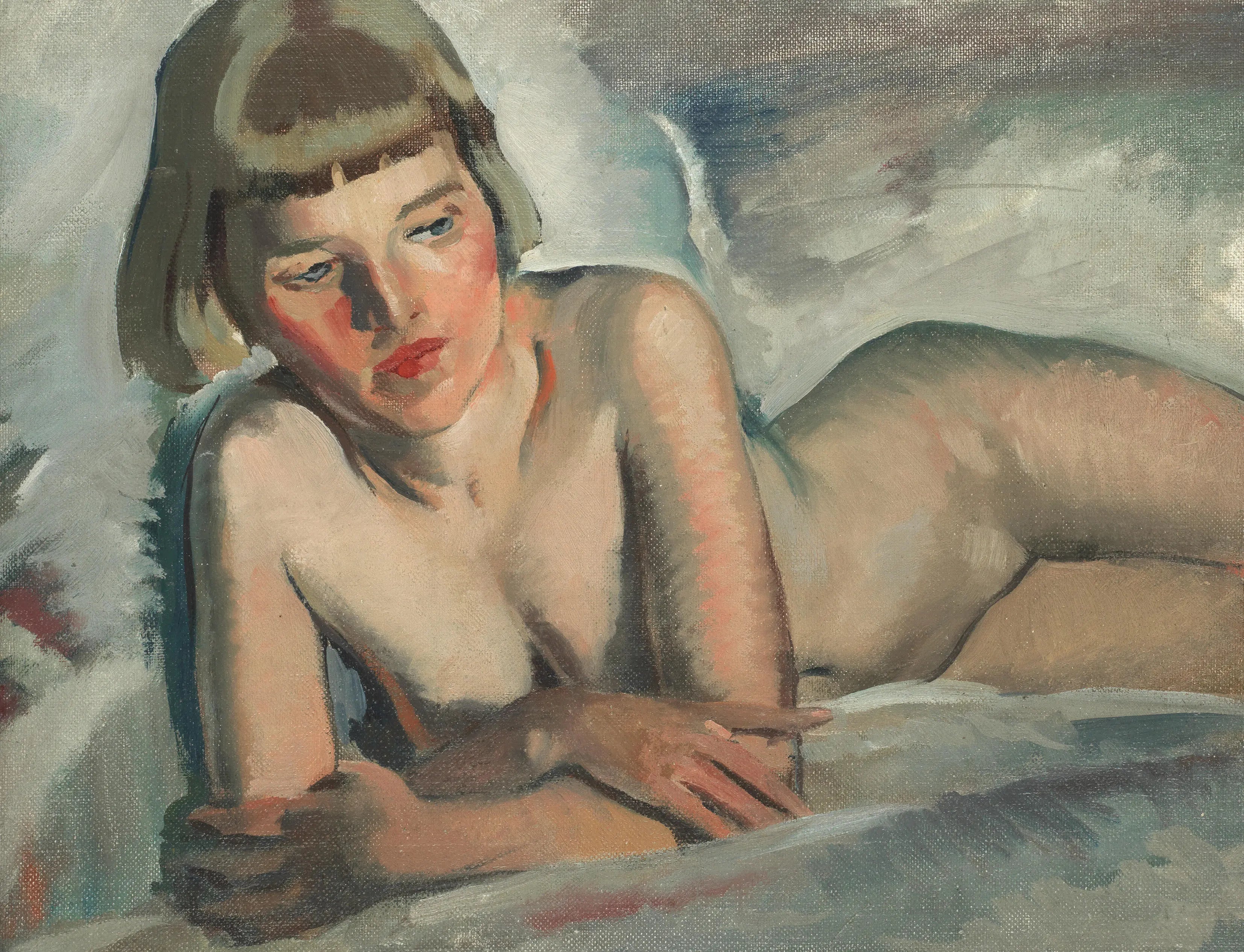 {{ product_title }} Fine Art Print | {{ product_vendor }} Jakero77 Bernard Fleetwood Walker - Nude with Fringe 1920s - 17" x 22" Fine Art Print Art Print  Jakero77
