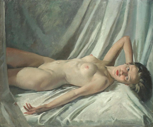 {{ product_title }} Fine Art Print | {{ product_vendor }} Jakero77 Bernard Fleetwood Walker - Reclining Nude 1920s Signed - 17" x 22" Fine Art Print Art Print  Jakero77