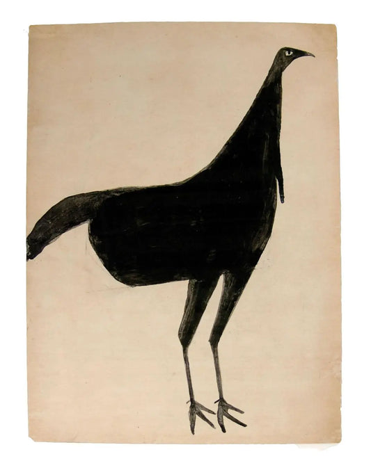 {{ product_title }} Fine Art Print | {{ product_vendor }} Jakero77 Bill Traylor - Black Turkey (1939-42) - 17" x 22" Fine Art Print Art Print  Jakero77