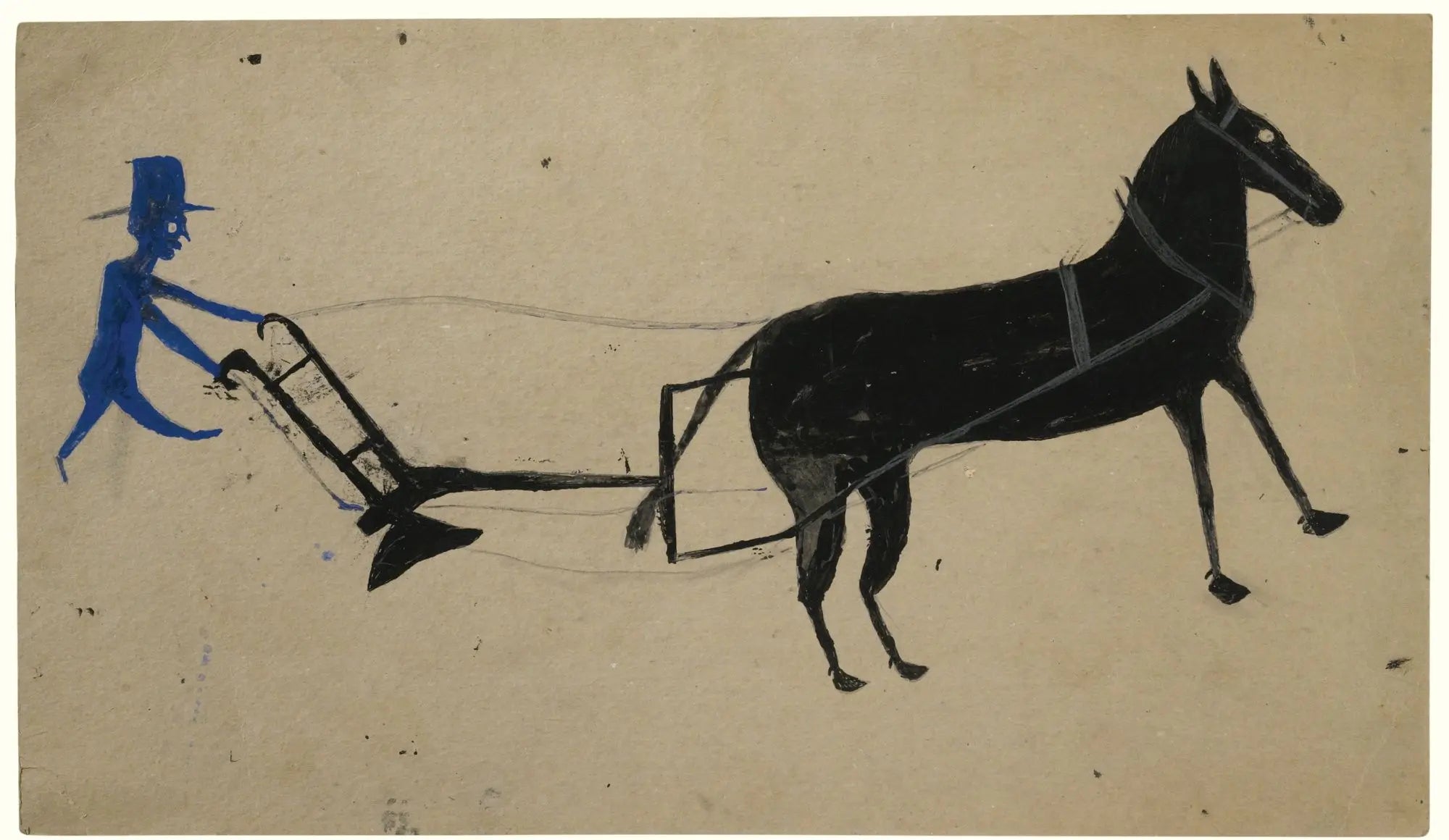 {{ product_title }} Fine Art Print | {{ product_vendor }} Jakero77 Bill Traylor - Man With a Plow (1939-42) - 17" x 22" Fine Art Print Art Print  Jakero77
