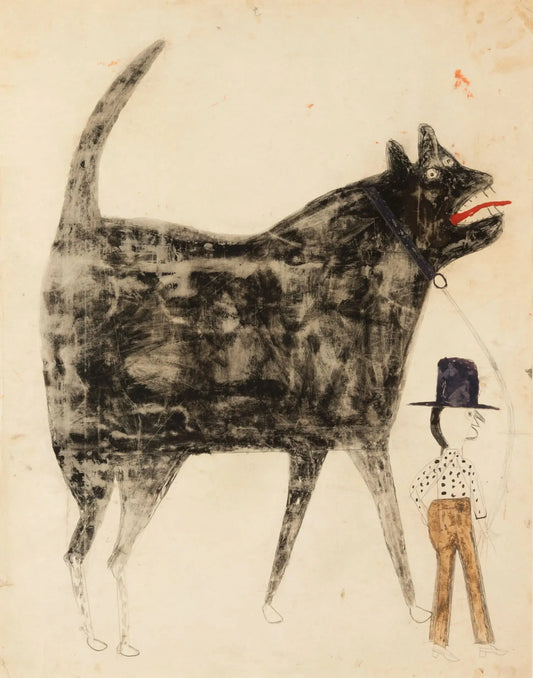 {{ product_title }} Fine Art Print | {{ product_vendor }} Jakero77 Bill Traylor - Man and Large Dog (1938-42) - 17" x 22" Fine Art Print Art Print  Jakero77