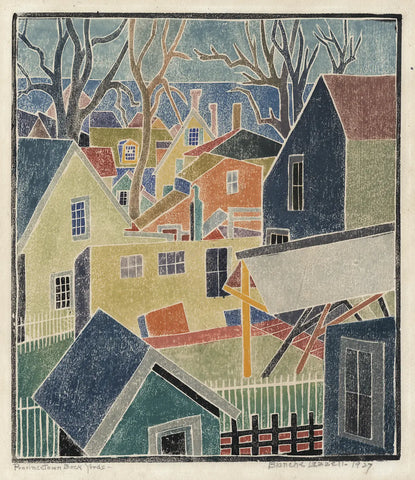 {{ product_title }} Fine Art Print | {{ product_vendor }} Jakero77 Blanche Lazzell - Provincetown Back Yards (1927) Signed - 17" x 22" Fine Art Print Art Print  Jakero77