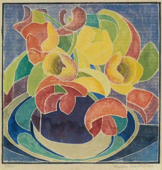 {{ product_title }} Fine Art Print | {{ product_vendor }} Jakero77 Blanche Lazzell - Tulips (1920) Signed Flower Bouquet - 17" x 22" Fine Art Print Art Print  Jakero77