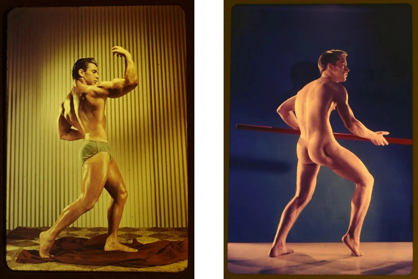 {{ product_title }} Fine Art Print | {{ product_vendor }} Jakero77 Bruce Bellas Nude Men Muscle Pose Butt Gay Interest - 17"x22" Fine Art Print - 1952 Art Print  Jakero77