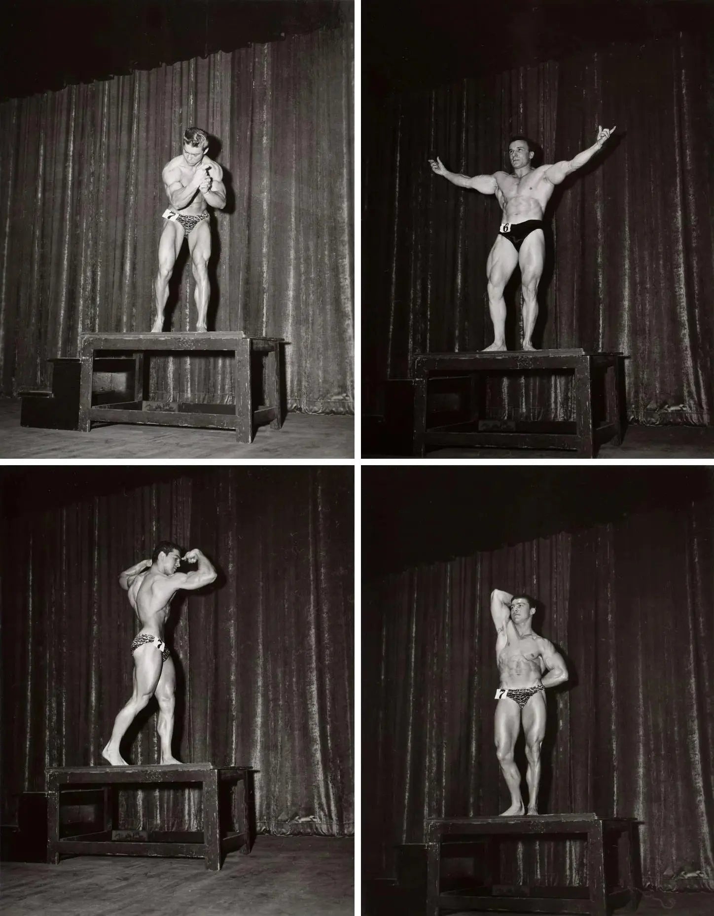 {{ product_title }} Fine Art Print | {{ product_vendor }} Jakero77 Bruce Bellas Vintage Bodybuilder Poses @ Competition - 17" x 22" Fine Art Print -1839 Art Print  Jakero77