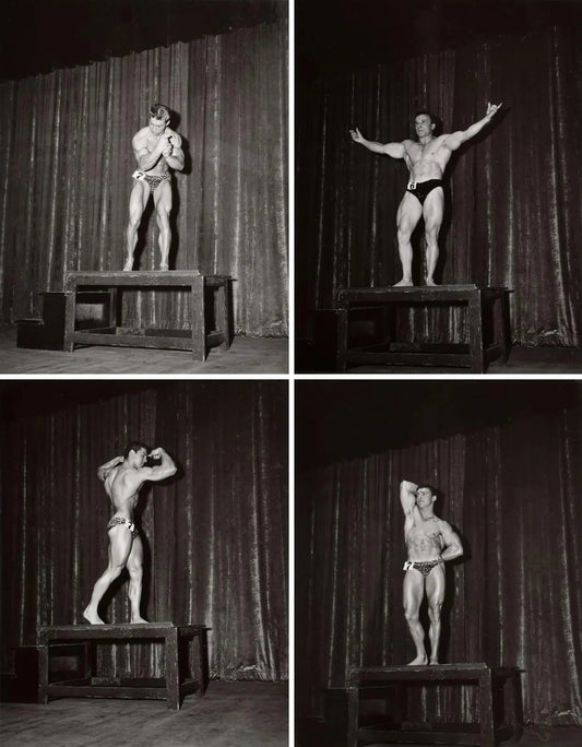 {{ product_title }} Fine Art Print | {{ product_vendor }} Jakero77 Bruce Bellas Vintage Bodybuilder Poses @ Competition - 17" x 22" Fine Art Print -1839 Art Print  Jakero77