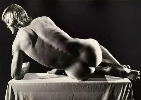 {{ product_title }} Fine Art Print | {{ product_vendor }} Jakero77 Bruce Bellas Vintage Nude Blonde Guy Butt Homoerotic Gay - 17"x22" Fine Art Print -1771 Art Print  Jakero77