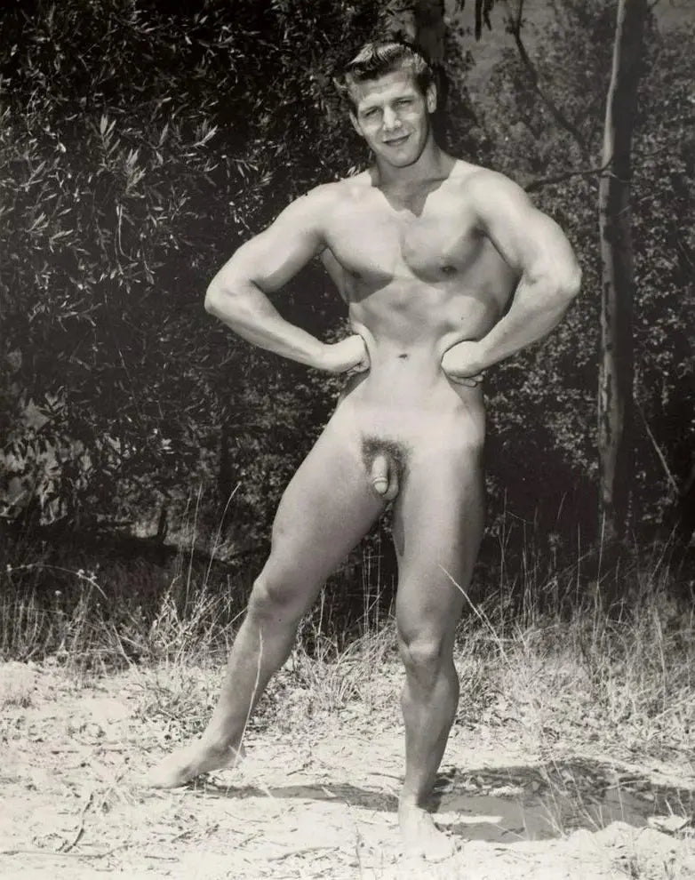 {{ product_title }} Fine Art Print | {{ product_vendor }} Jakero77 Bruce Bellas Vintage Nude Male Muscular Pose Sunny Gay - 17" x 22" Fine Art Print - 1799 Art Print  Jakero77