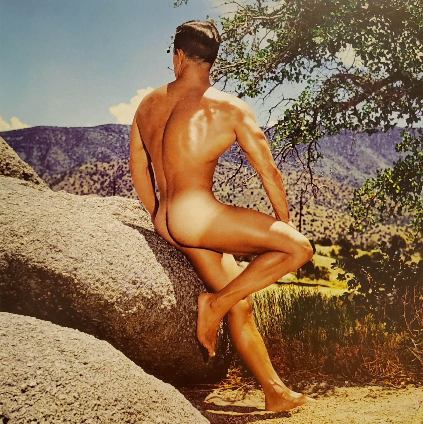 {{ product_title }} Fine Art Print | {{ product_vendor }} Jakero77 Bruce Bellas of LA - John Barefoot Nude Butt 1960s Gay Outdoors - 17"x22" Print Art Print  Jakero77