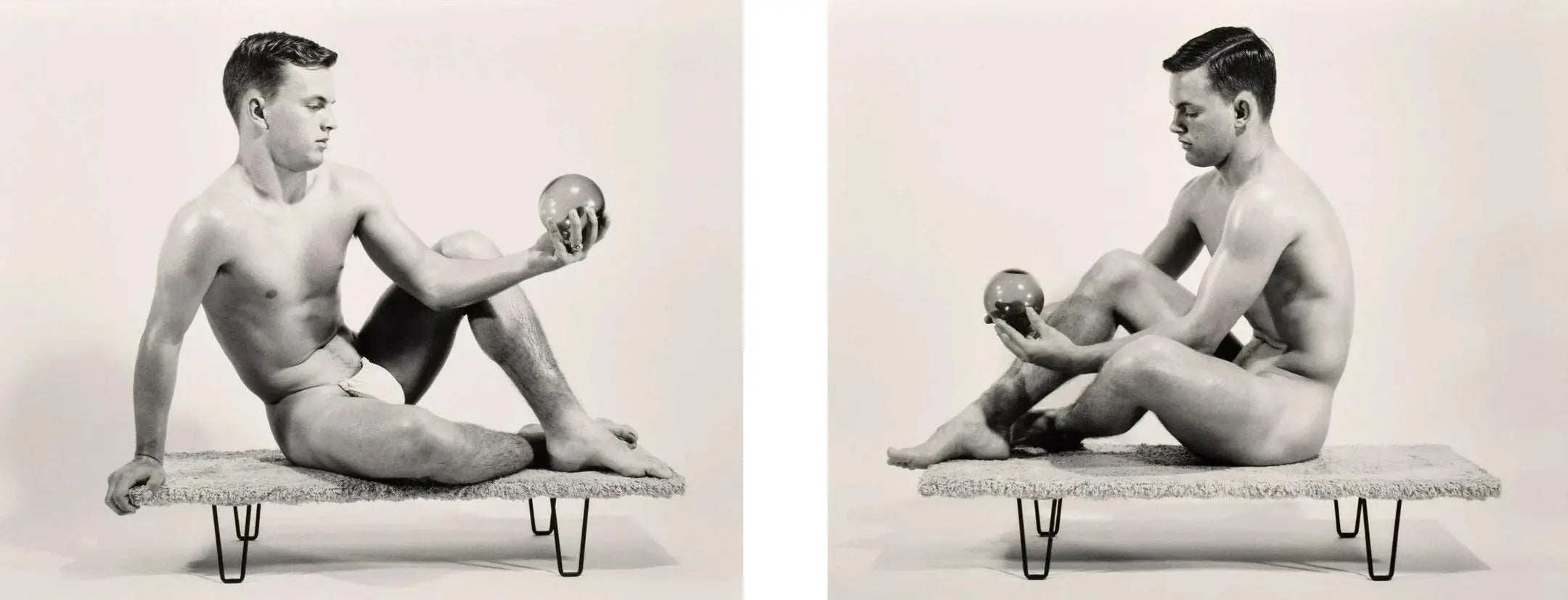 {{ product_title }} Fine Art Print | {{ product_vendor }} Jakero77 Bruce Bellas of LA Male Model Loin Cloth Artistic Balls Facing Gay - 17" x 22"  - 1908 Art Print  Jakero77