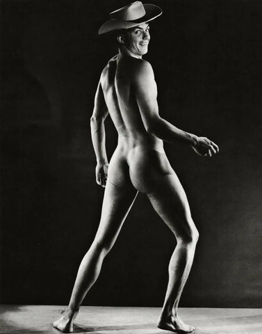 {{ product_title }} Fine Art Print | {{ product_vendor }} Jakero77 Bruce Bellas of LA - Nude Cheeky Cowboy Butt Gay (1950) - 17" x 22" Fine Art Print Art Print  Jakero77