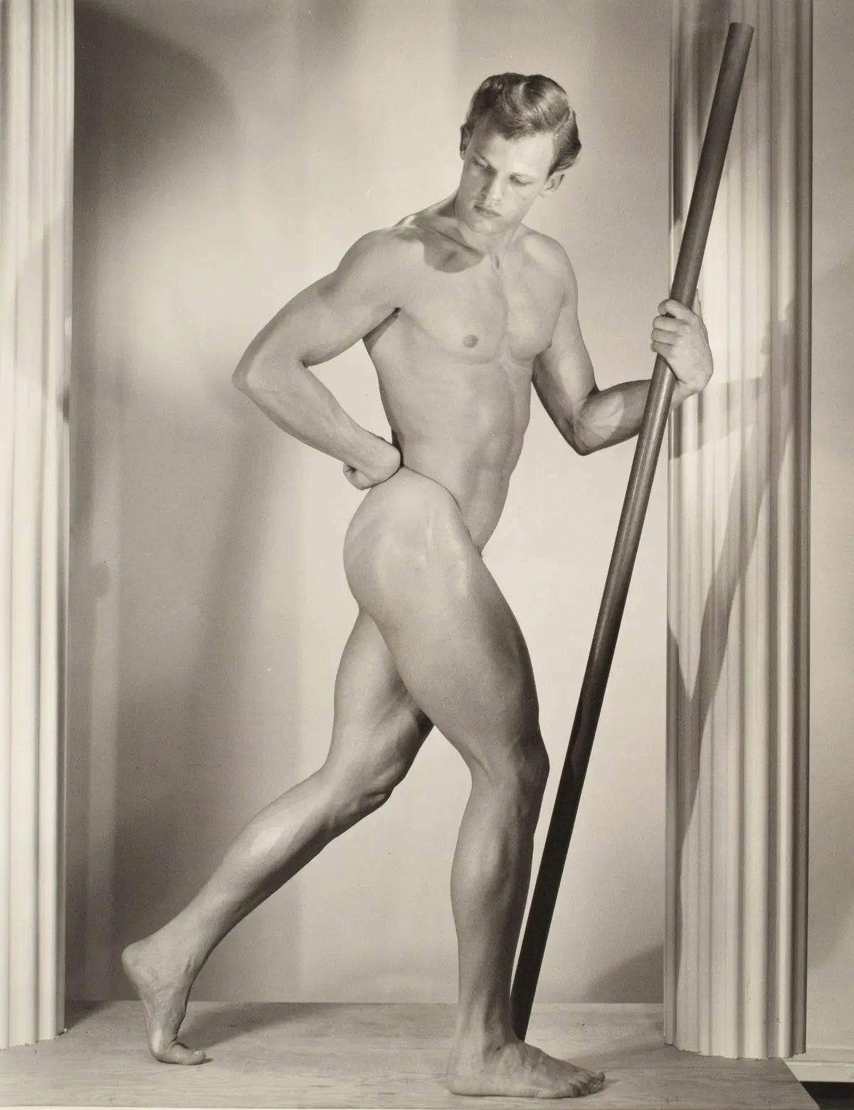 {{ product_title }} Fine Art Print | {{ product_vendor }} Jakero77 Bruce Bellas of LA Nude Male Physique Gay Interest Thong - 17"x22" Fine Art Print - 2027 Art Print  Jakero77