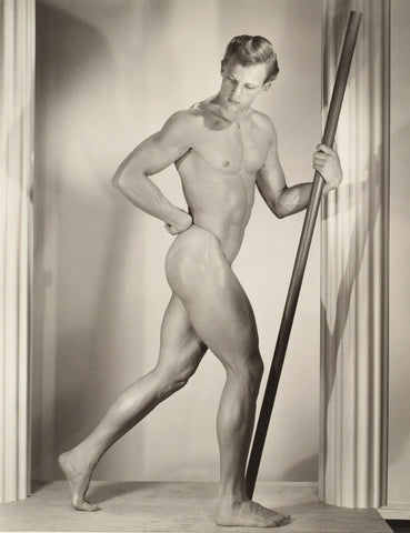 {{ product_title }} Fine Art Print | {{ product_vendor }} Jakero77 Bruce Bellas of LA Nude Male Physique Gay Interest Thong - 17"x22" Fine Art Print - 2027 Art Print  Jakero77