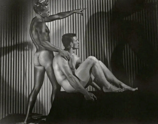 {{ product_title }} Fine Art Print | {{ product_vendor }} Jakero77 Bruce Bellas of LA - Two Nude Males 1950s Gay Interest - 17" x 22" Fine Art Print Art Print  Jakero77