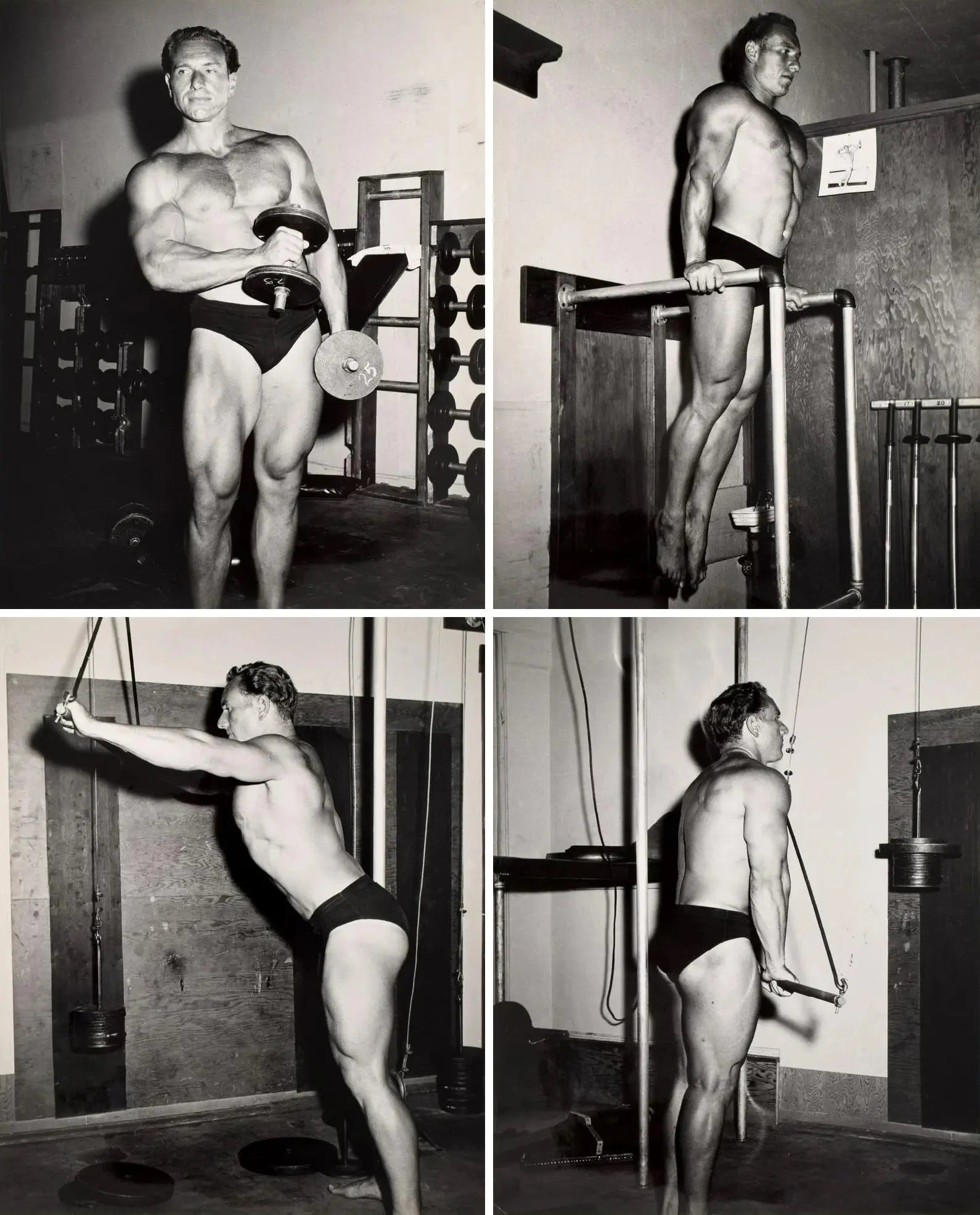 {{ product_title }} Fine Art Print | {{ product_vendor }} Jakero77 Bruce Bellas of LA Vintage Bodybuilder Workout Collage - 17" x 22" Fine Art Print - 1836 Art Print  Jakero77