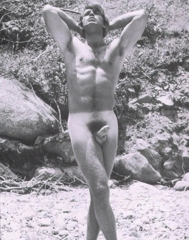 {{ product_title }} Fine Art Print | {{ product_vendor }} Jakero77 Bruce Bellas of LA - Vintage Nude Male Erection 1960s Gay Interest Homoerotic - 17" x 22" Fine Art Print Art Print  Jakero77