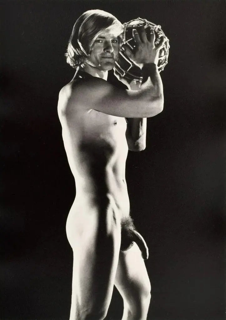 {{ product_title }} Fine Art Print | {{ product_vendor }} Jakero77 Bruce Bellas of LA Vintage Nude Male Side View Gay Interest - 17" x 22" Art Print - 1768 Art Print  Jakero77