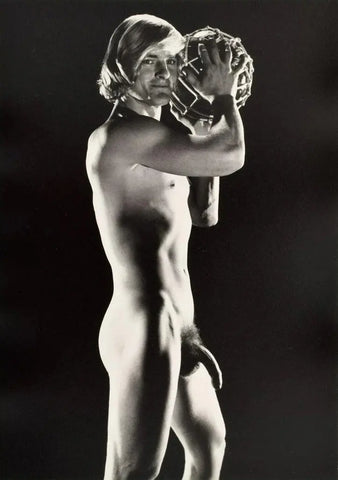 {{ product_title }} Fine Art Print | {{ product_vendor }} Jakero77 Bruce Bellas of LA Vintage Nude Male Side View Gay Interest - 17" x 22" Art Print - 1768 Art Print  Jakero77
