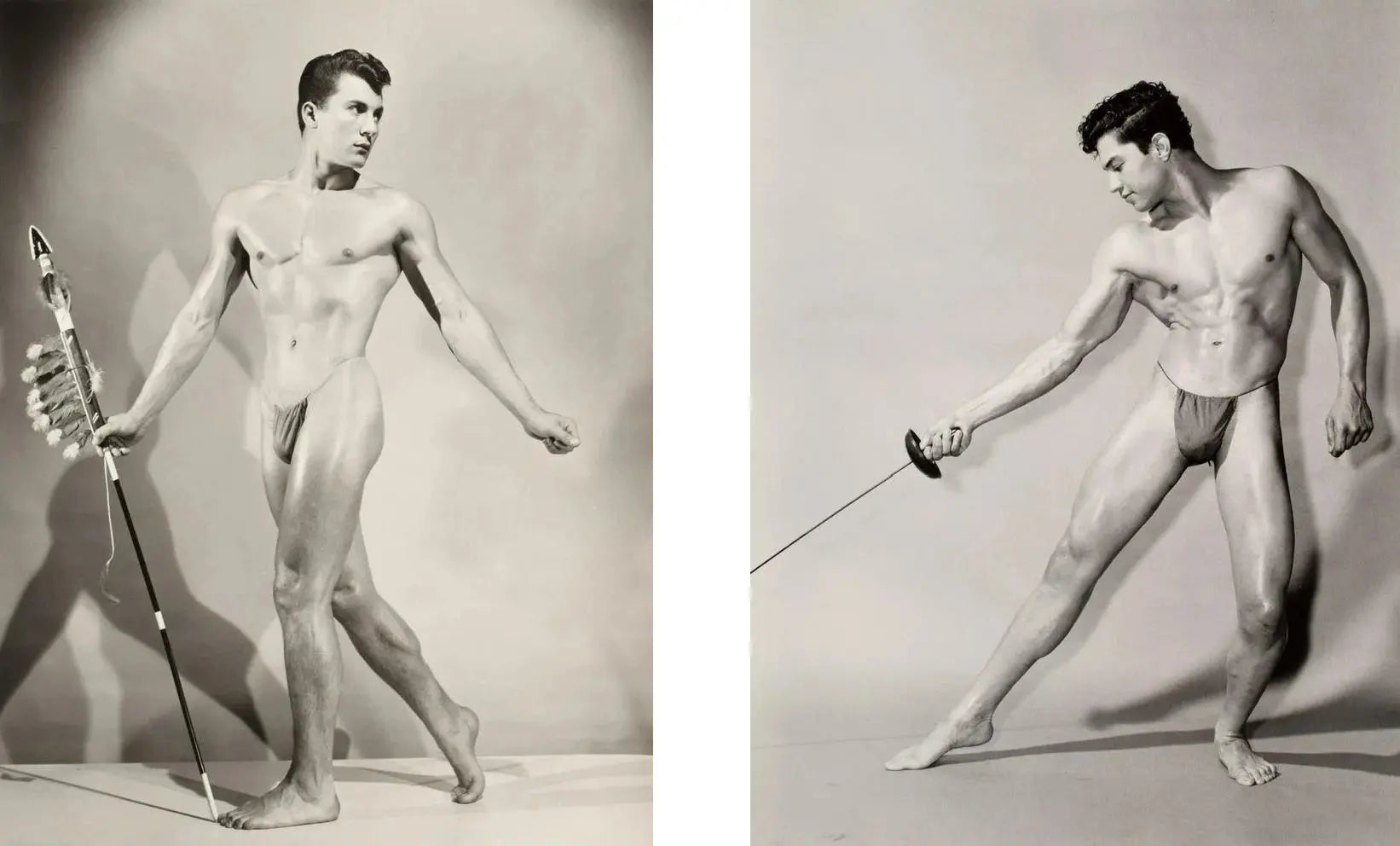 {{ product_title }} Fine Art Print | {{ product_vendor }} Jakero77 Bruce Bellas of LA Vintage Nude Males with Sword Gay - 17" x 22" Fine Art Print - 1898 Art Print  Jakero77
