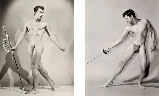 {{ product_title }} Fine Art Print | {{ product_vendor }} Jakero77 Bruce Bellas of LA Vintage Nude Males with Sword Gay - 17" x 22" Fine Art Print - 1898 Art Print  Jakero77