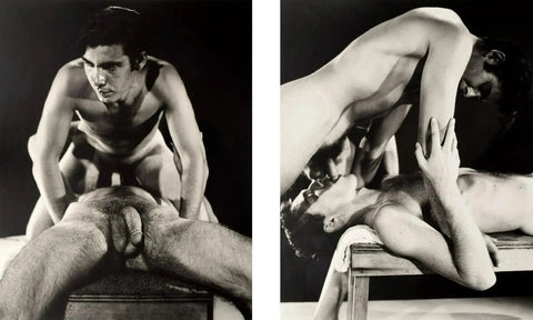 {{ product_title }} Fine Art Print | {{ product_vendor }} Jakero77 Bruce Bellas of Los Angeles Erotic Gay Blowjob 69 Position 1960s Homoerotic Vintage Gay Interest - 17"x22" Fine Art Print - 1990 Art Print  Jakero77