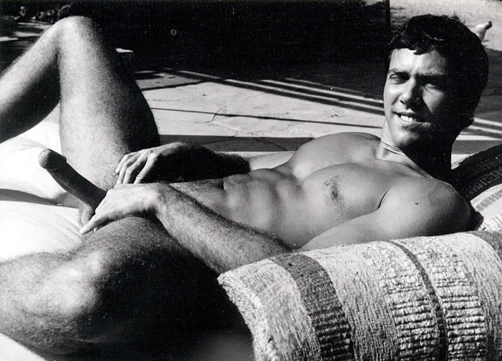 {{ product_title }} Fine Art Print | {{ product_vendor }} Jakero77 Bruce of LA 1960s Drew Burton Laying Nude with Erection Hard Cock Homoerotic Vintage Gay Interest - 17" x 22" Fine Art Print - 2248 Art Print  Jakero77