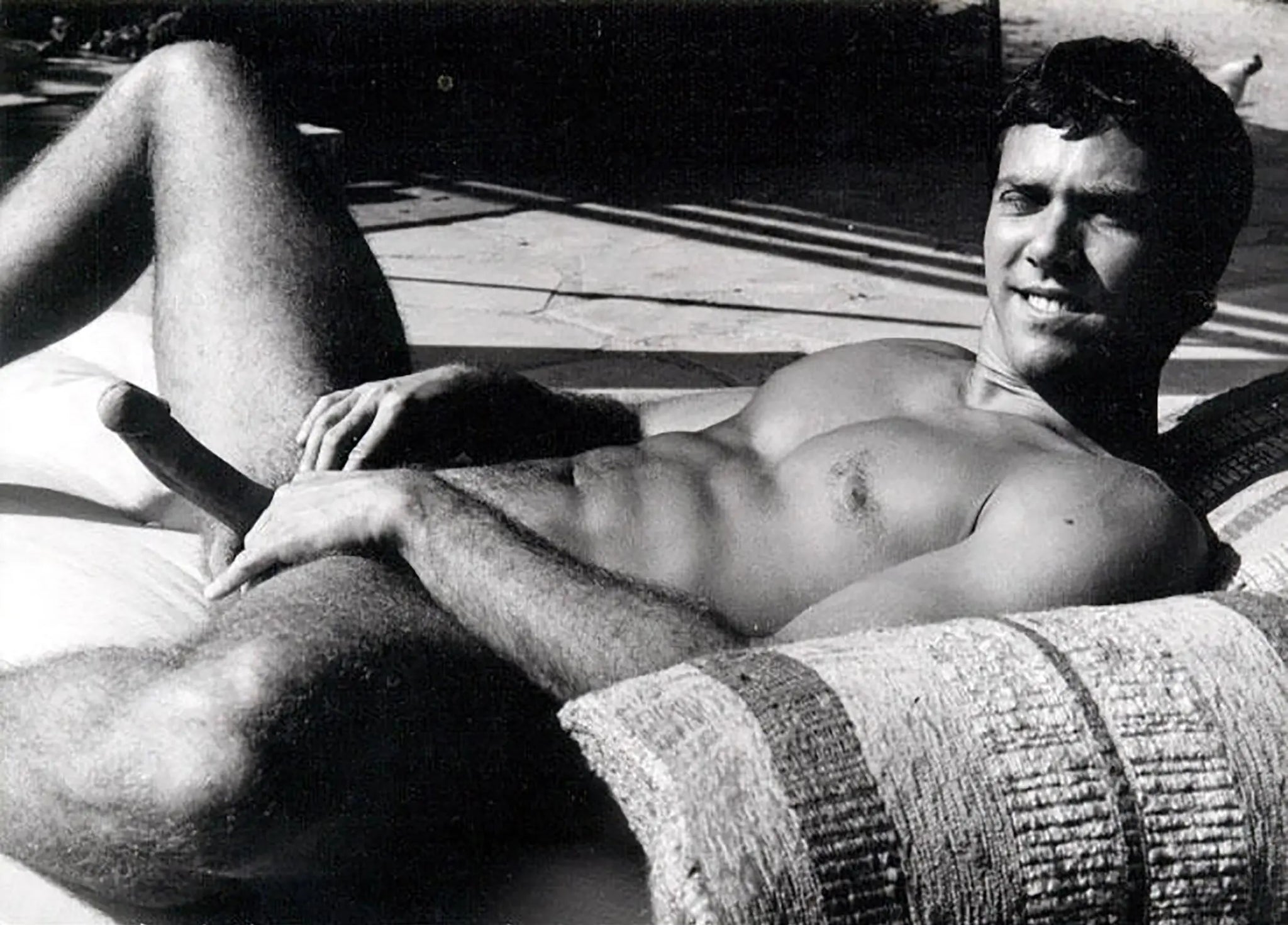 {{ product_title }} Fine Art Print | {{ product_vendor }} Jakero77 Bruce of LA 1960s Drew Burton Laying Nude with Erection Hard Cock Homoerotic Vintage Gay Interest - 17" x 22" Fine Art Print - 2248 Art Print  Jakero77