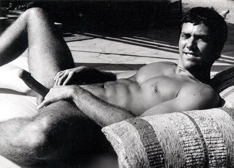 {{ product_title }} Fine Art Print | {{ product_vendor }} Jakero77 Bruce of LA 1960s Drew Burton Laying Nude with Erection Hard Cock Homoerotic Vintage Gay Interest - 17" x 22" Fine Art Print - 2248 Art Print  Jakero77
