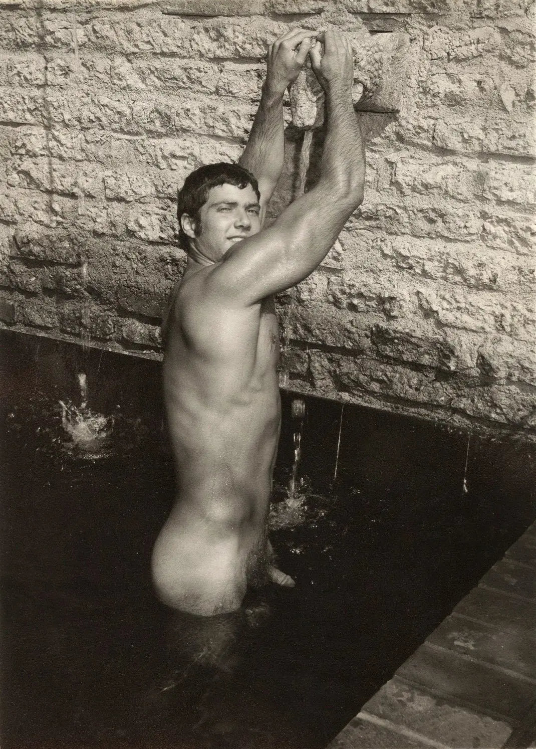{{ product_title }} Fine Art Print | {{ product_vendor }} Jakero77 Bruce of LA 1960s Drew Burton Nude in Fountain Homoerotic Vintage Gay Interest - 17" x 22" Fine Art Print - 2246 Art Print  Jakero77