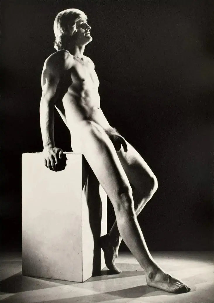 {{ product_title }} Fine Art Print | {{ product_vendor }} Jakero77 Bruce of LA 1960s Nude Male Standing Leaning Back Gay - 17" x 22" Fine Art Print - 1772 Art Print  Jakero77