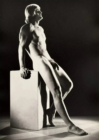 {{ product_title }} Fine Art Print | {{ product_vendor }} Jakero77 Bruce of LA 1960s Nude Male Standing Leaning Back Gay - 17" x 22" Fine Art Print - 1772 Art Print  Jakero77