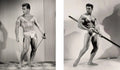 {{ product_title }} Fine Art Print | {{ product_vendor }} Jakero77 Bruce of LA Beefcake Bodybuilder Posing Sword & Staff - 17" x 22" Fine Art Print - 1919 Art Print  Jakero77