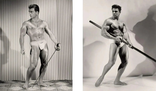 {{ product_title }} Fine Art Print | {{ product_vendor }} Jakero77 Bruce of LA Beefcake Bodybuilder Posing Sword & Staff - 17" x 22" Fine Art Print - 1919 Art Print  Jakero77