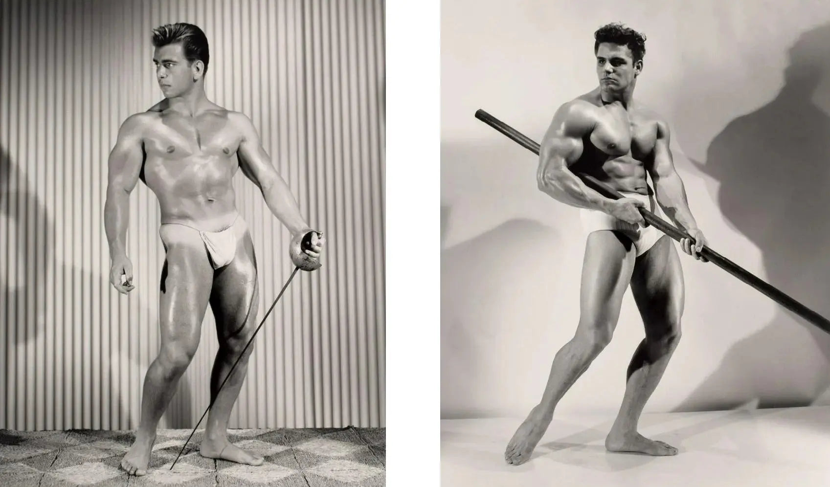 {{ product_title }} Fine Art Print | {{ product_vendor }} Jakero77 Bruce of LA Beefcake Bodybuilder Posing Sword & Staff - 17" x 22" Fine Art Print - 1919 Art Print  Jakero77