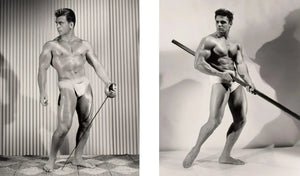 {{ product_title }} Fine Art Print | {{ product_vendor }} Jakero77 Bruce of LA Beefcake Bodybuilder Posing Sword & Staff - 17" x 22" Fine Art Print - 1919 Art Print  Jakero77