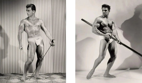 {{ product_title }} Fine Art Print | {{ product_vendor }} Jakero77 Bruce of LA Beefcake Bodybuilder Posing Sword & Staff - 17" x 22" Fine Art Print - 1919 Art Print  Jakero77