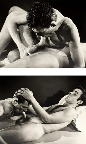 {{ product_title }} Fine Art Print | {{ product_vendor }} Jakero77 Bruce of LA Erotic Gay Blowjob Oral Sex 1960s Homoerotic Vintage Gay Interest - 17"x22" Fine Art Print - 1987 Art Print  Jakero77