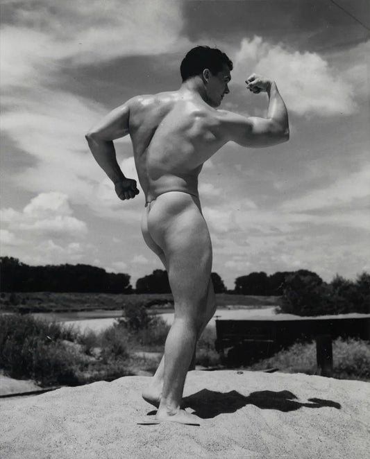 {{ product_title }} Fine Art Print | {{ product_vendor }} Jakero77 Bruce of LA Gay Interest Nude Muscle Male Butt Pose Outside - 17" x 22" Art Print - 2118 Art Print  Jakero77