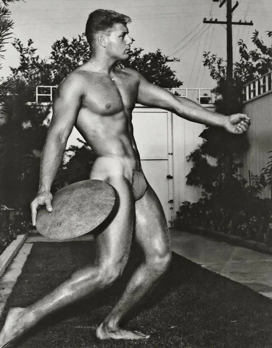 {{ product_title }} Fine Art Print | {{ product_vendor }} Jakero77 Bruce of LA - Kip Behar Nude Male Adonis Posing Gay 1950s - 17" x 22" Art Print Art Print  Jakero77
