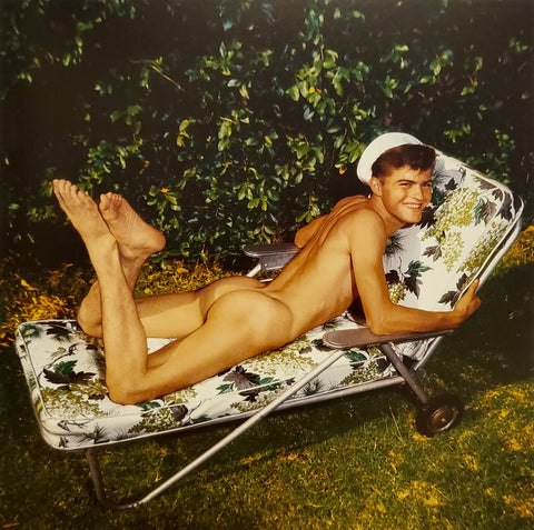 {{ product_title }} Fine Art Print | {{ product_vendor }} Jakero77 Bruce of LA - Melvin Bates Nude Butt on Lawn Chair 1960s Gay - 17" x 22" Print Art Print  Jakero77
