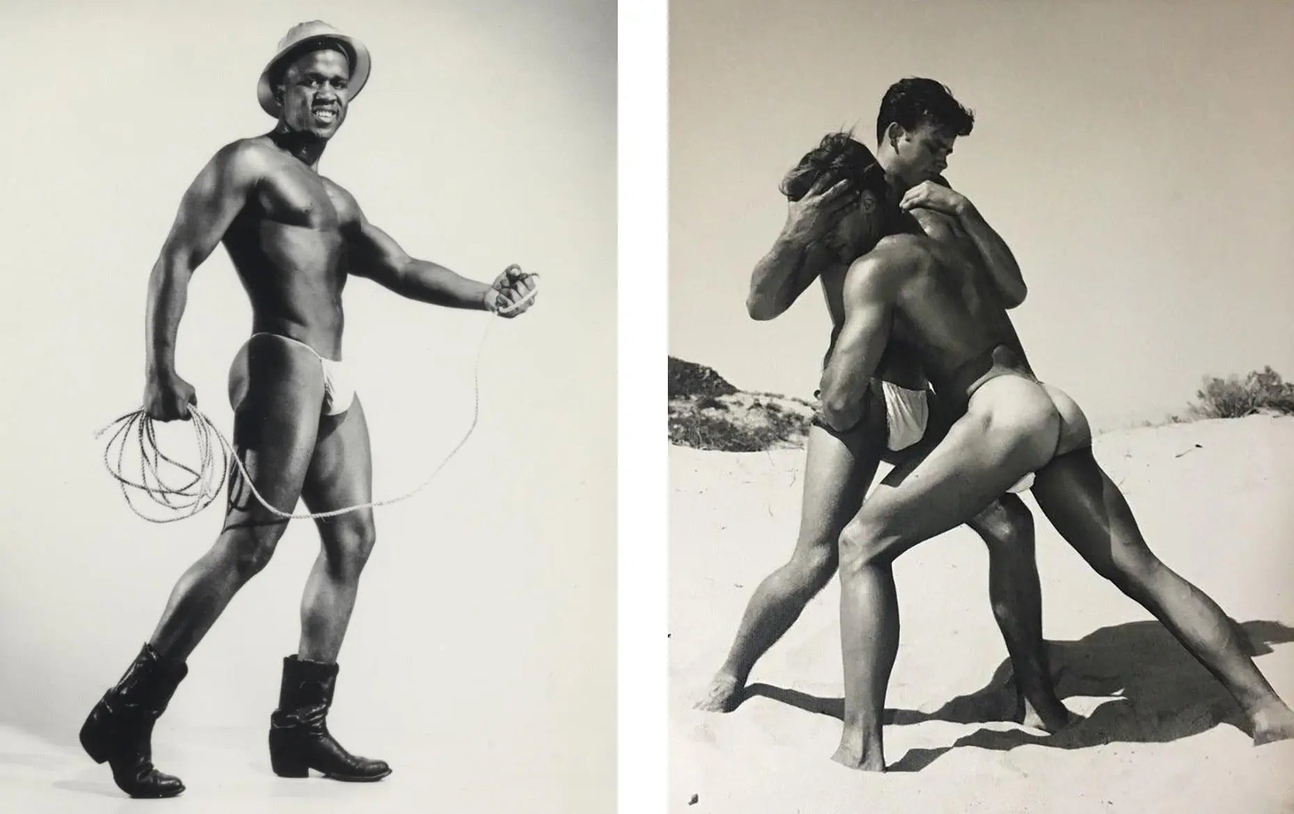{{ product_title }} Fine Art Print | {{ product_vendor }} Jakero77 Bruce of LA Nude Black Males & Males Wrestling Gay Interest - 17" x 22" Art Print - 2120 Art Print  Jakero77