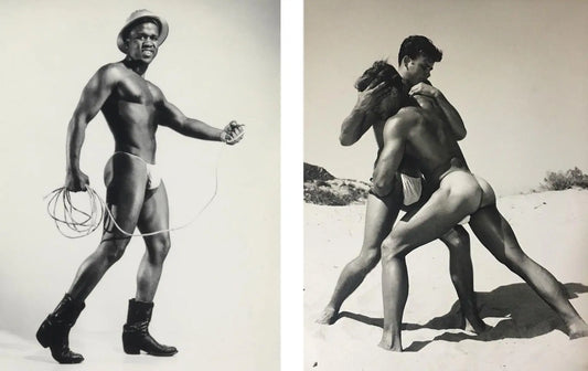 {{ product_title }} Fine Art Print | {{ product_vendor }} Jakero77 Bruce of LA Nude Black Males & Males Wrestling Gay Interest - 17" x 22" Art Print - 2120 Art Print  Jakero77